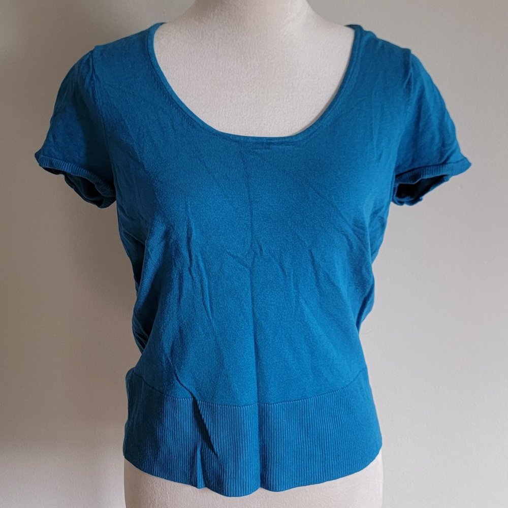 NWOT Short Sleeve Blue Sweater Top